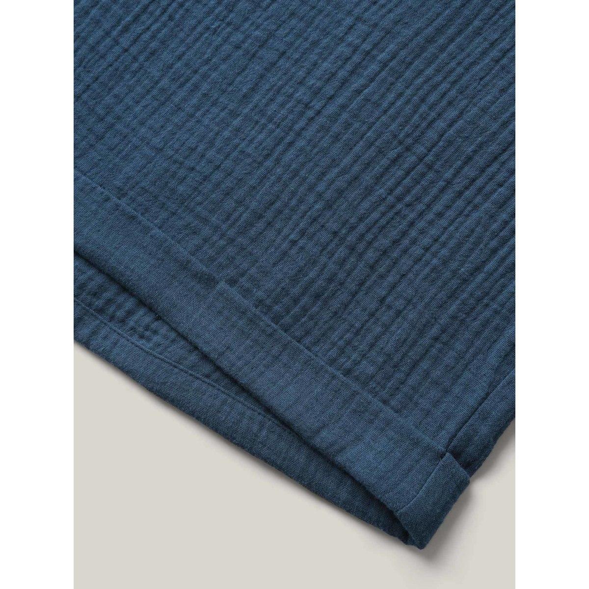 Plus Size Curved Hem Straight-Leg Shorts Women Indigo Boho Texture Straight Leg Vacation Shorts BloomChic 14-16/1X Product Image