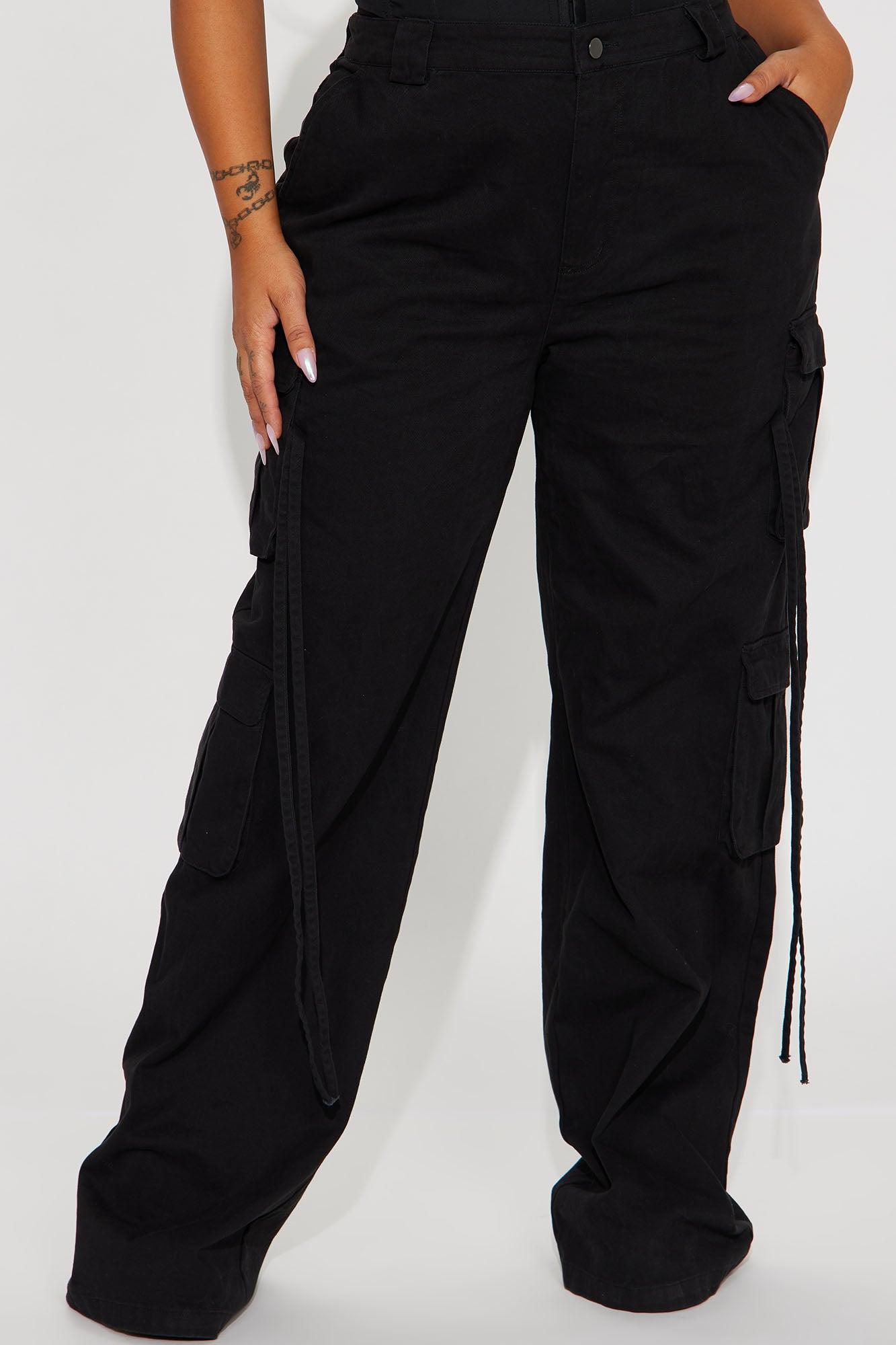 Tall Golden Hour Wide Leg Cargo Pant - Black Product Image
