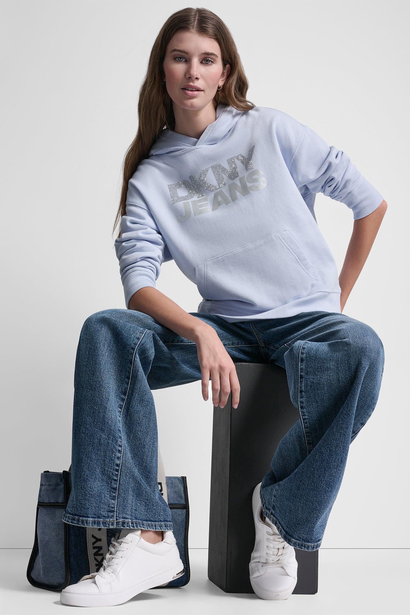 STACKED RHINESTONE FOIL LOGO HOODIE Product Image
