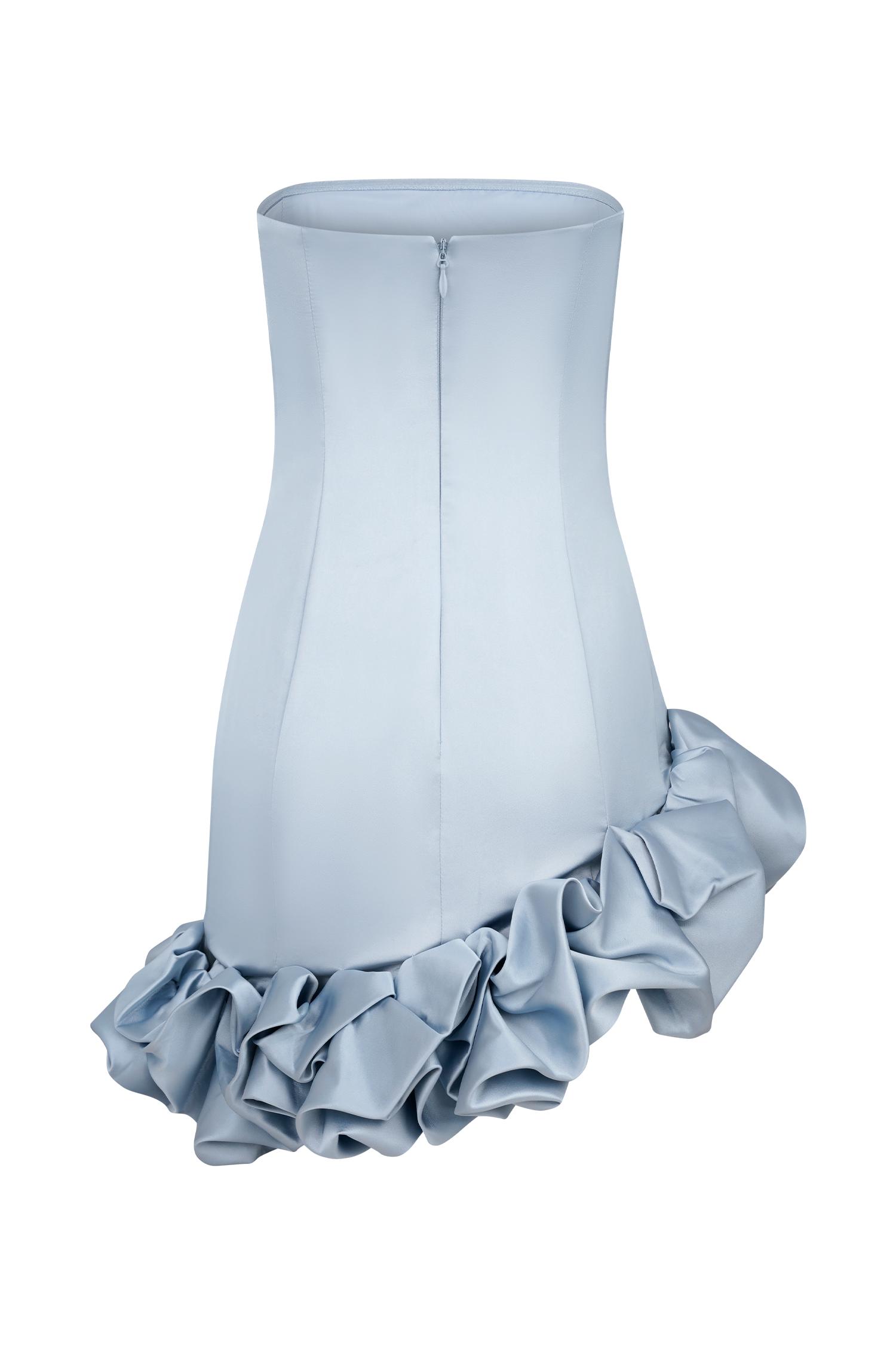 Alba Bubble Mini Dress - Cornflower Blue Product Image