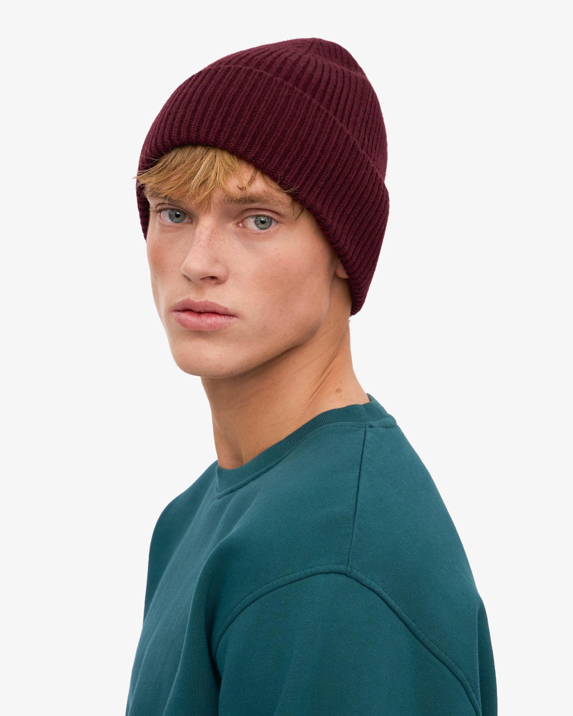 Merino Wool Beanie - Oxblood Red Product Image