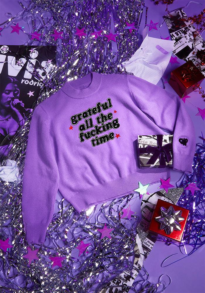 grateful all the fucking time knit sweater Product Image