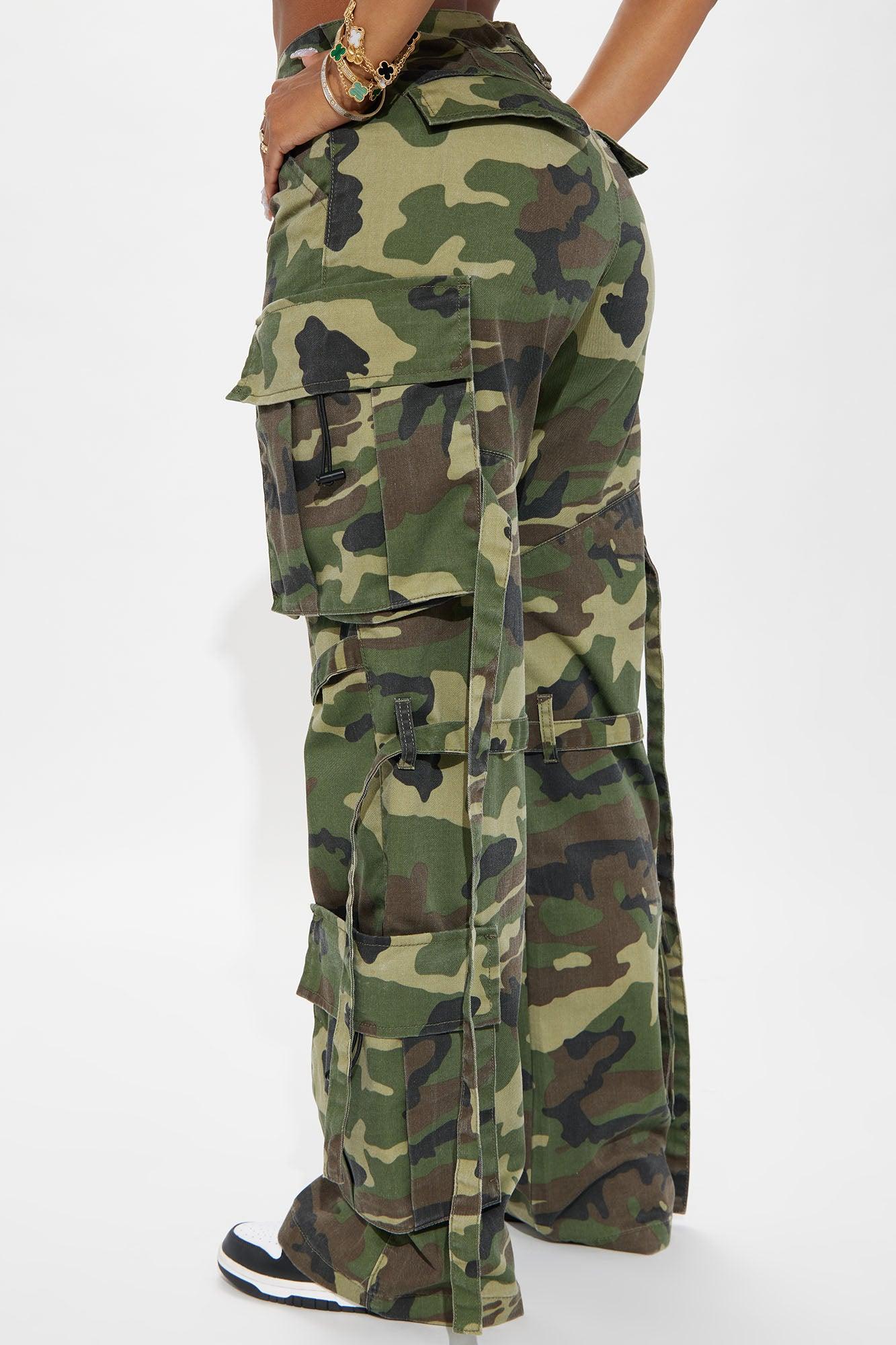 Level You Up Camo Cargo Pant - Olive/combo Product Image