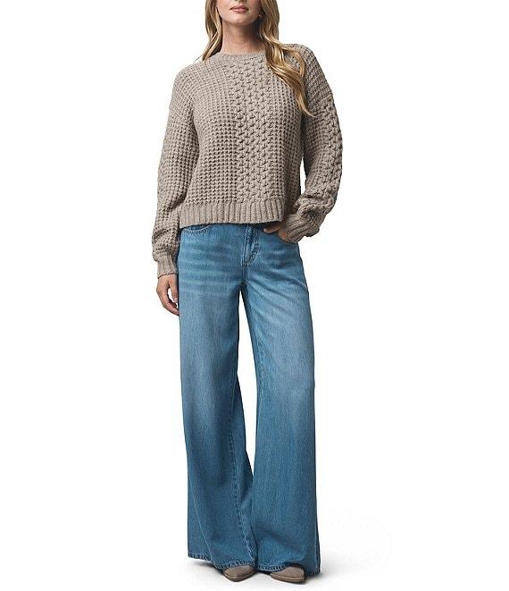 Splendid Celeste Wool Cashmere Blend Cable Knit Round Neck Long Sleeve Sweater Product Image