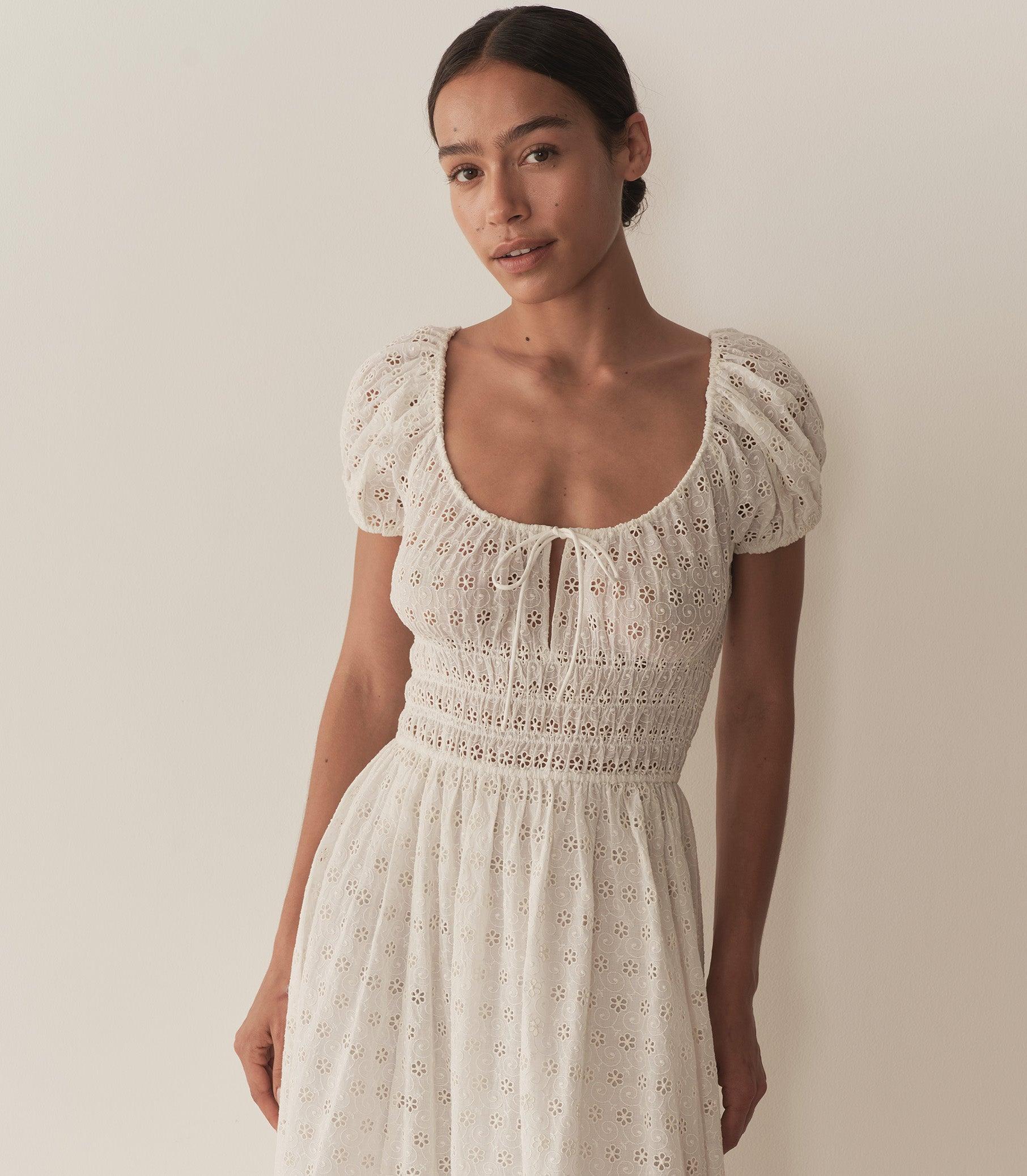 QUINN DRESS -- SALT EYELET Product Image