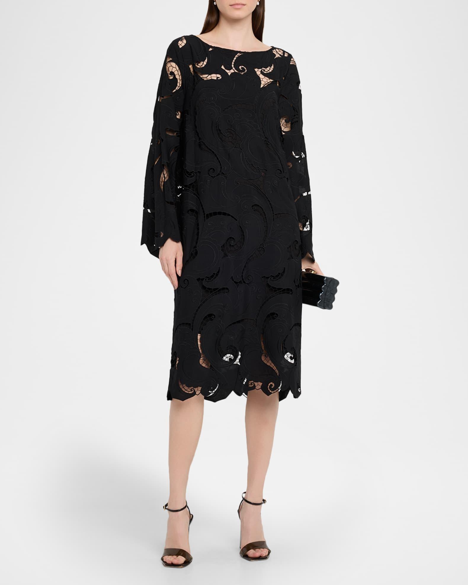 Jackie Paisley-Embroidered Midi Shift Dress Product Image