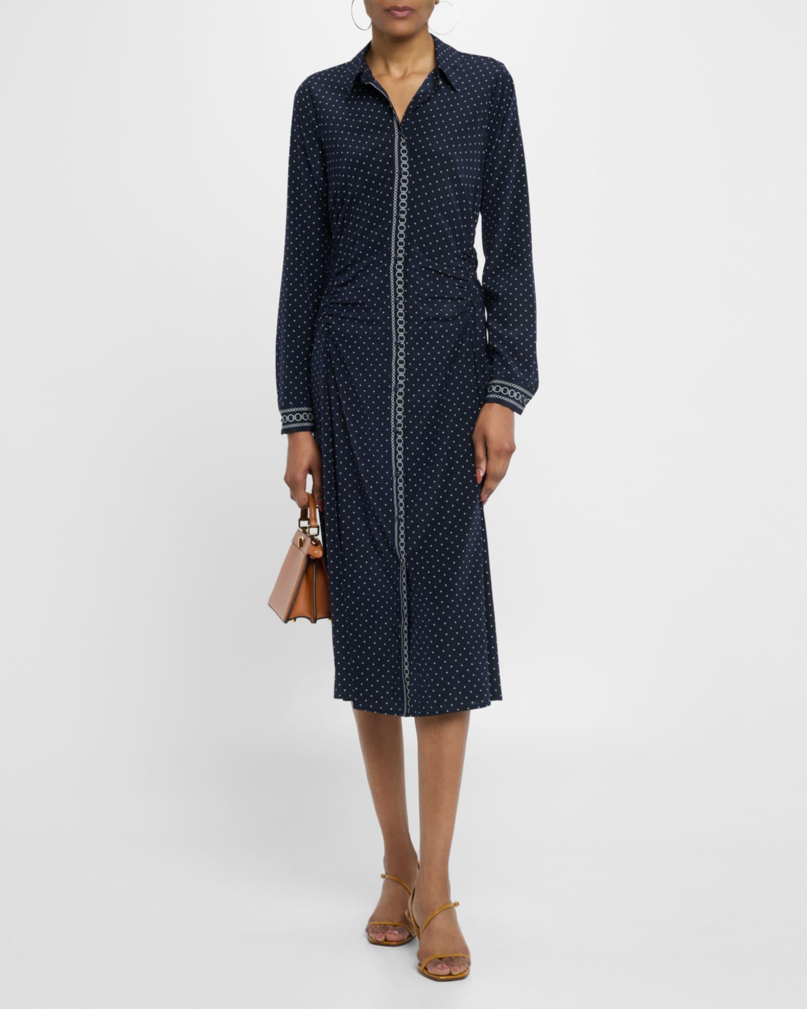 Lex Polka Dot Silk Midi Dress Product Image