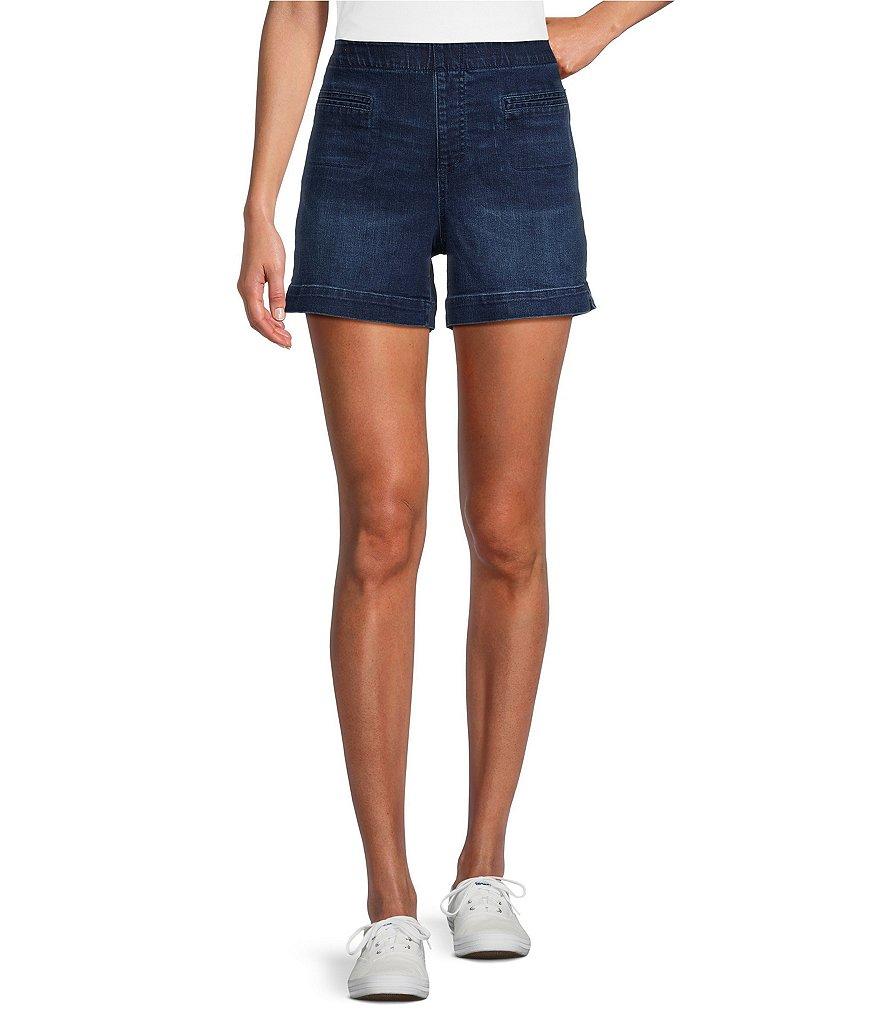 Westbound The High Rise Fit Pull-On Denim Shorts Product Image