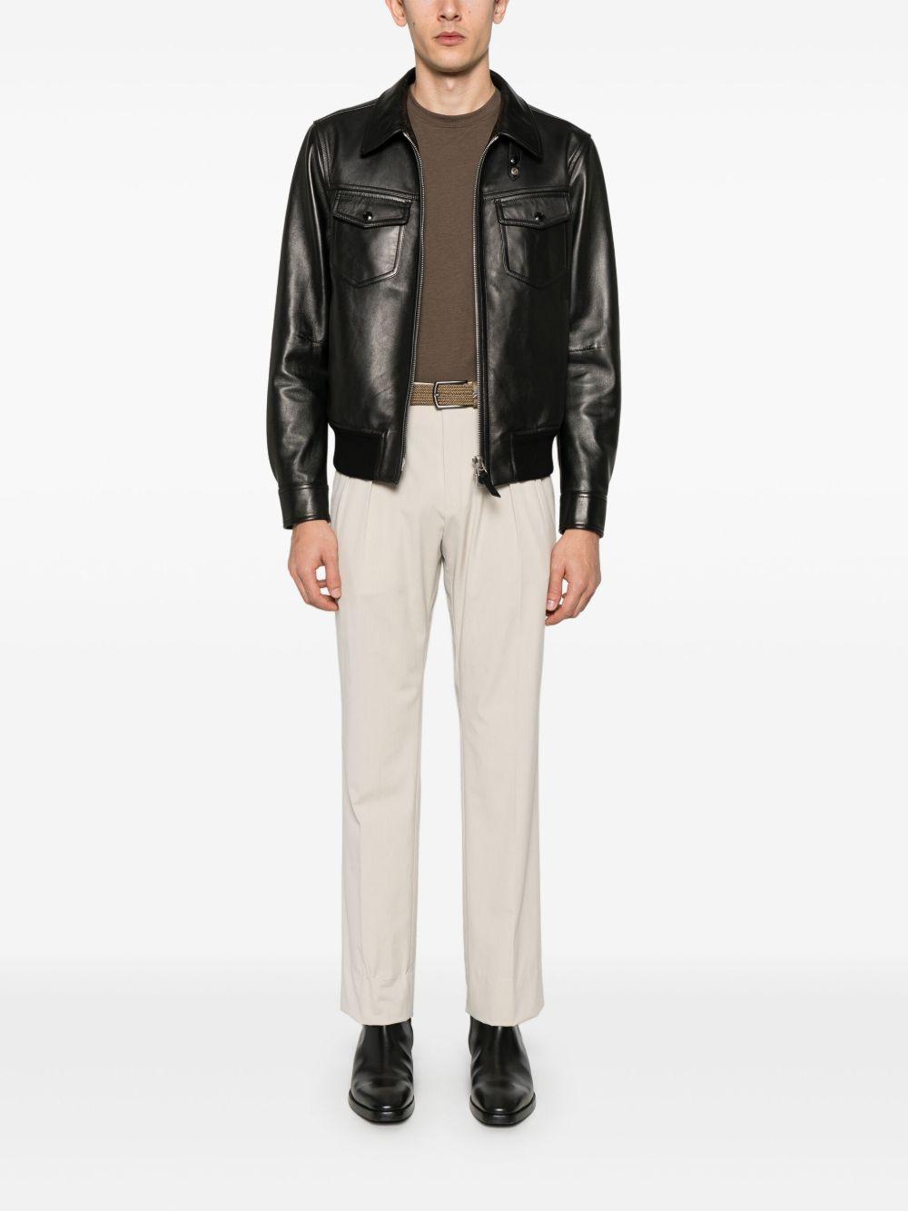 leather contrast jacket Product Image