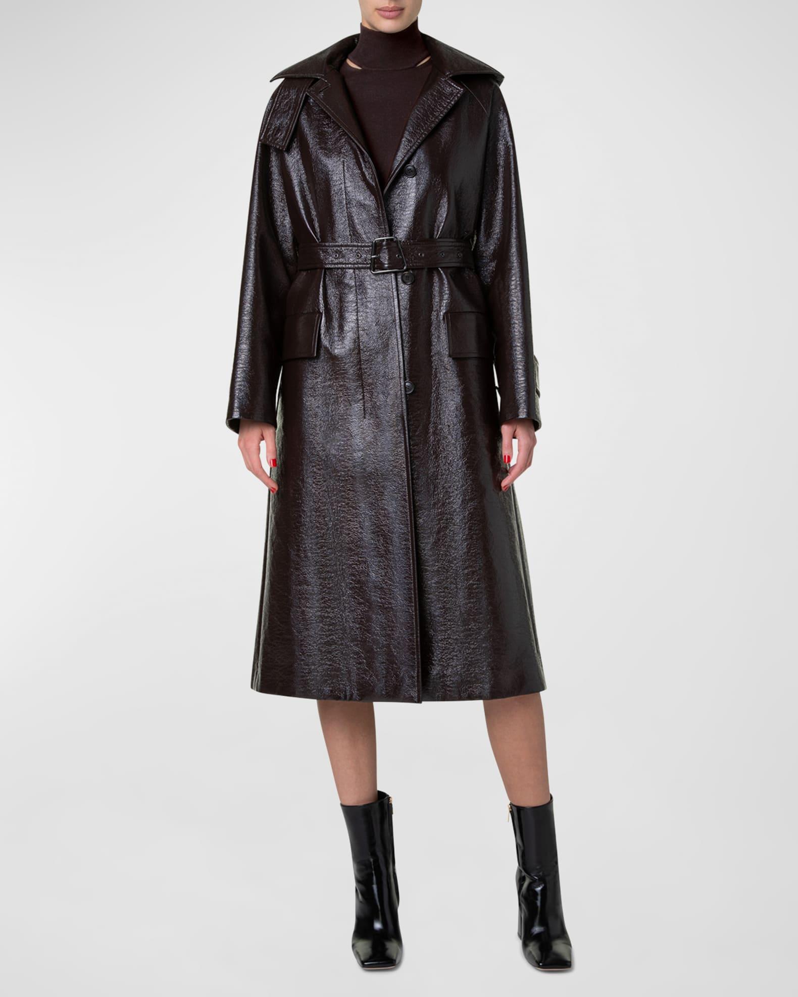 Zeno Lacquer Cotton Belted Trench Coat Product Image