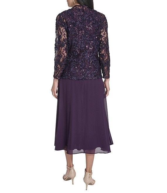 Jessica Howard 3/4 Sleeve Scoop Neck Soutache Mesh 2-Piece Jacket Dress Product Image