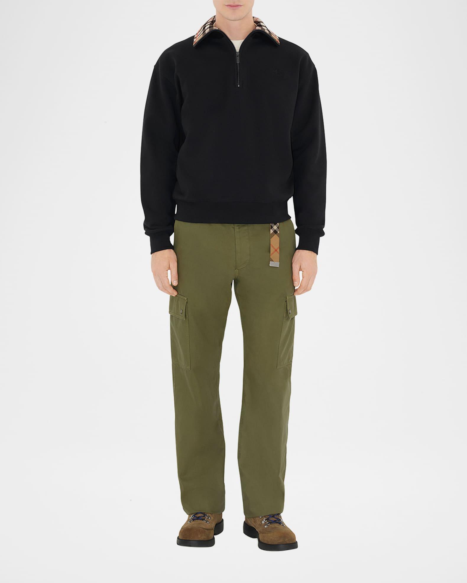 Men's Check-Collar Quarter-Zip Sweater Product Image