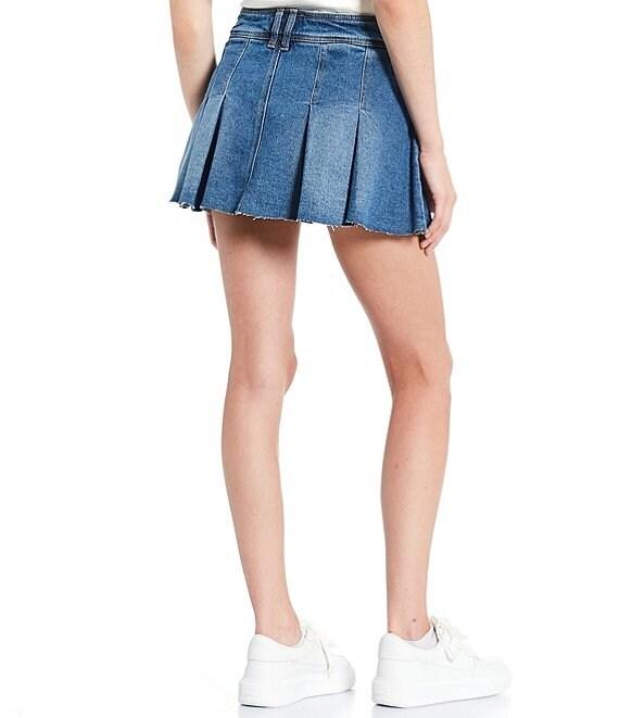 GB Pleated Denim Micro Mini Skort Product Image