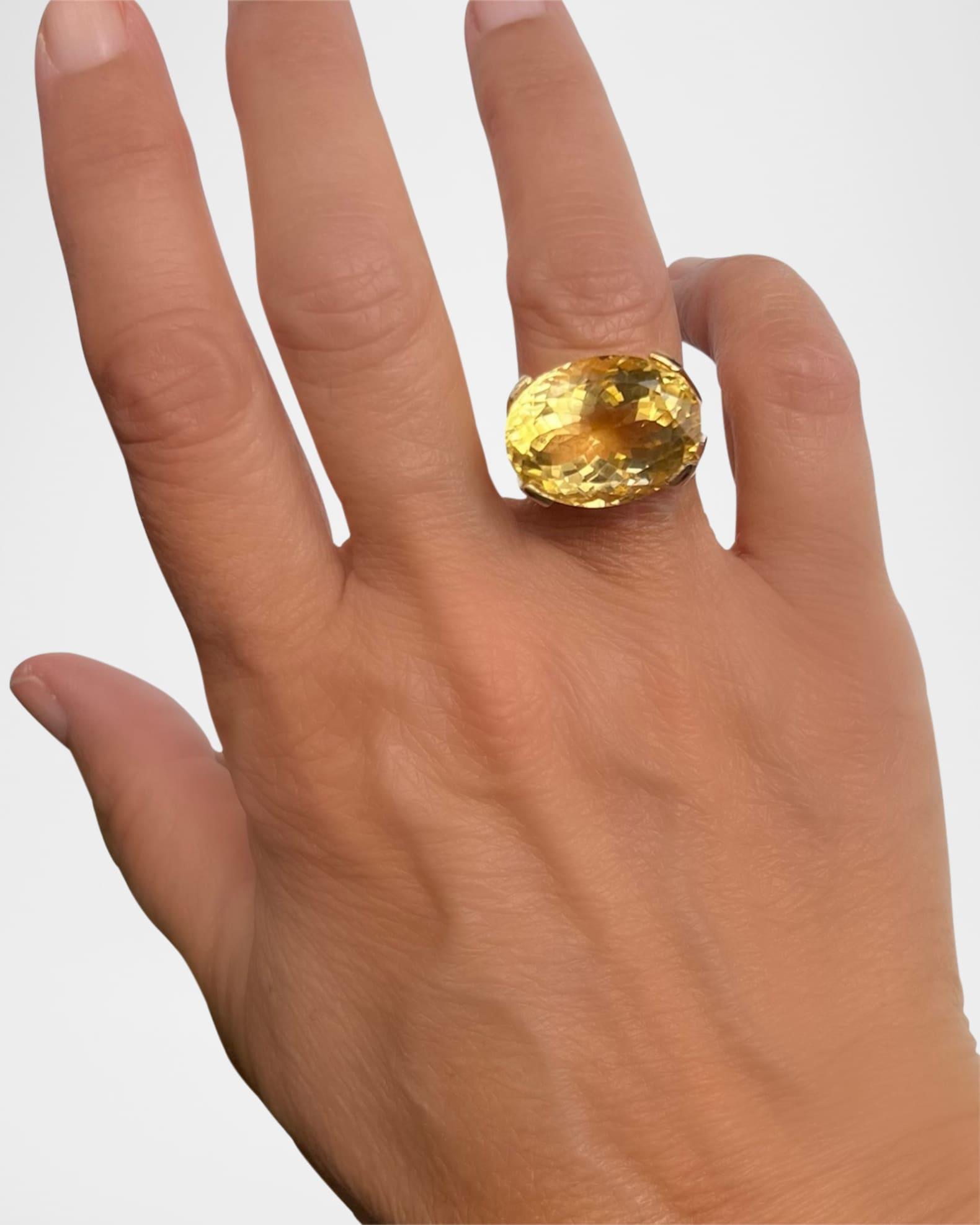The Faceted Maxi Citrine Statement Ring Product Image