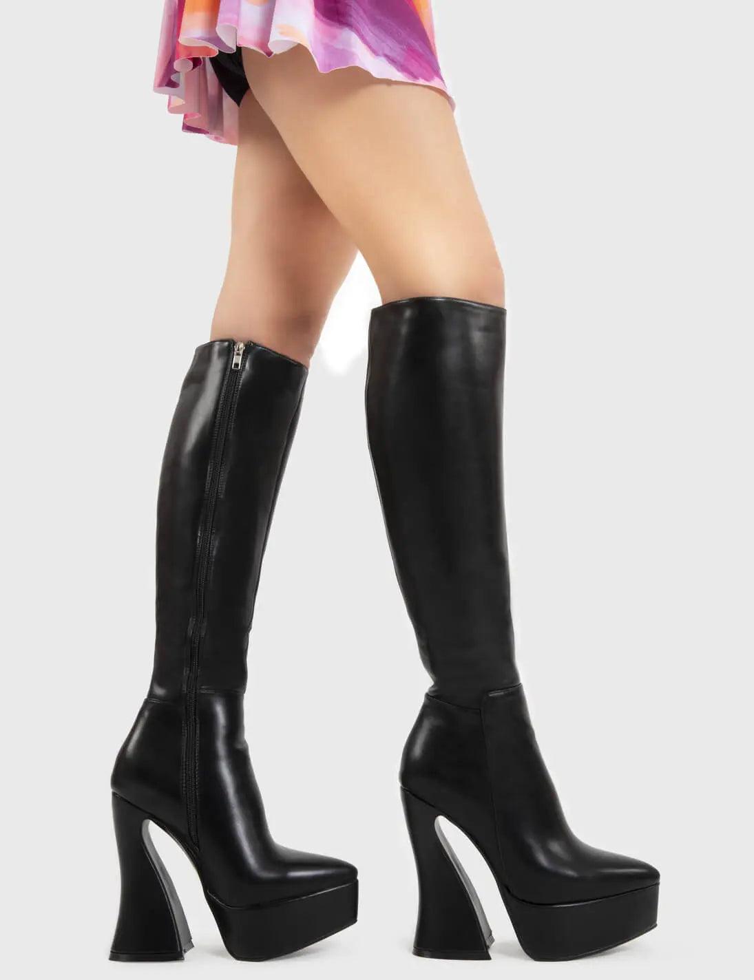 Money Moves Platform Knee High Boots Product Image