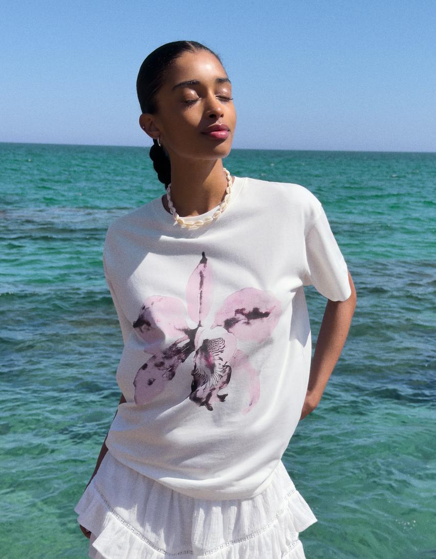 Printed short sleeve oversize T-shirt Product Image