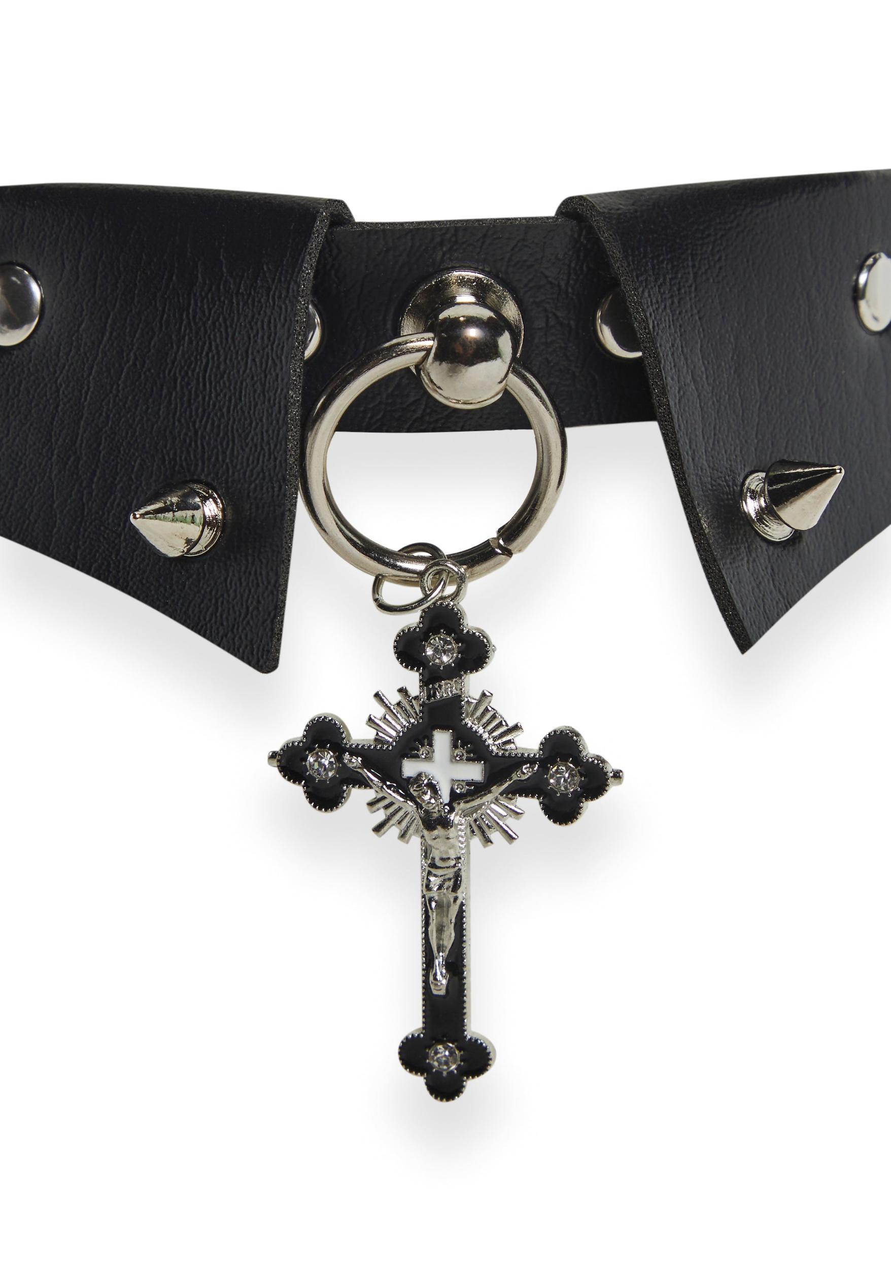 Choker Collar With Cross Product Image