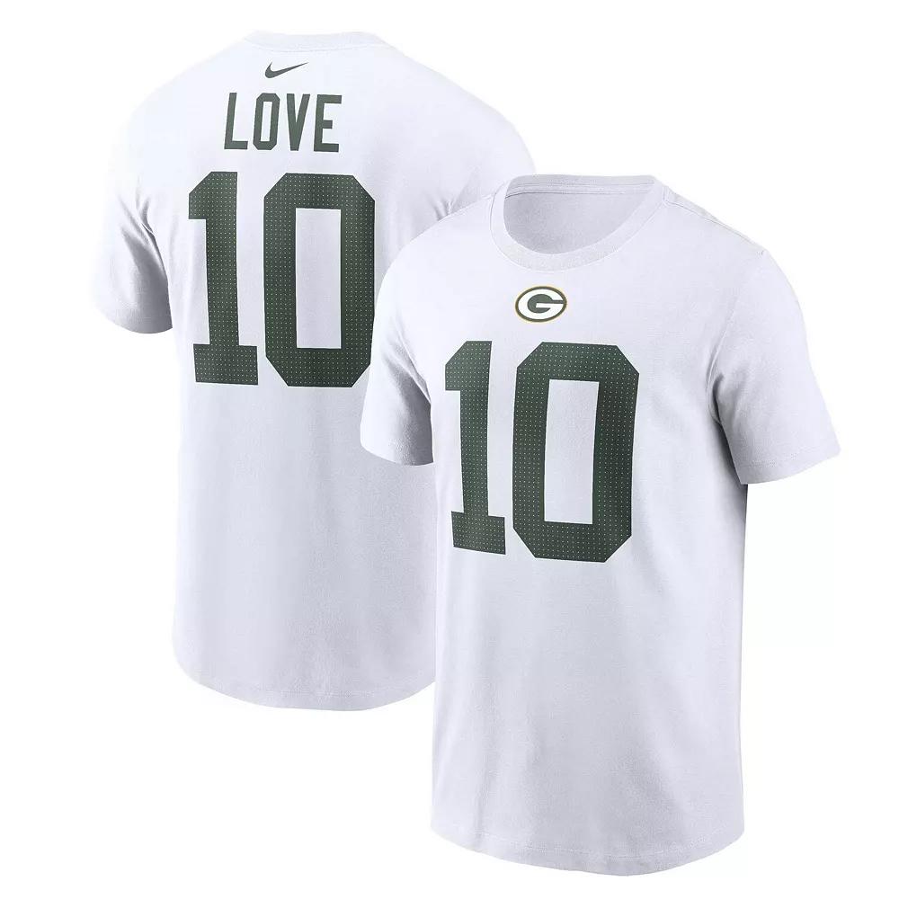 Men's Nike Jordan Love White Green Bay Packers Player Name & Number T-Shirt,  Product Image