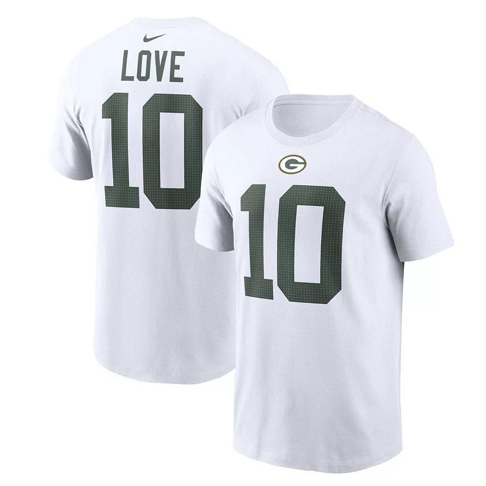 Men's Nike Jordan Love White Green Bay Packers Player Name & Number T-Shirt,  Product Image
