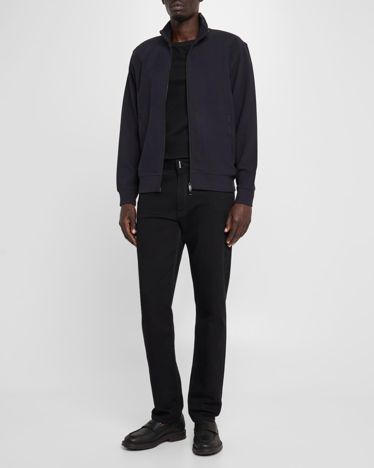 Men's Textured Cotton Full-Zip Sweater Jacket Product Image