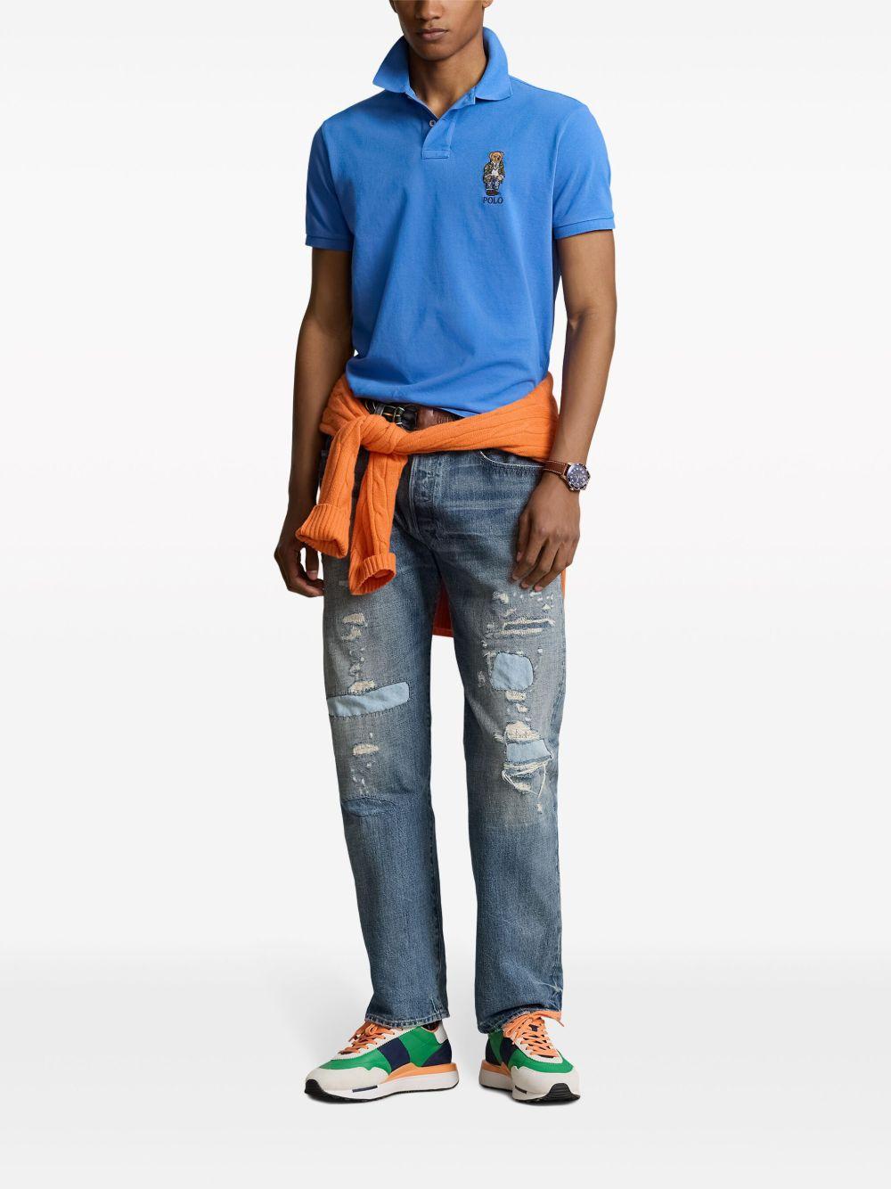 Polo Bear-embroidered cotton polo shirt Product Image