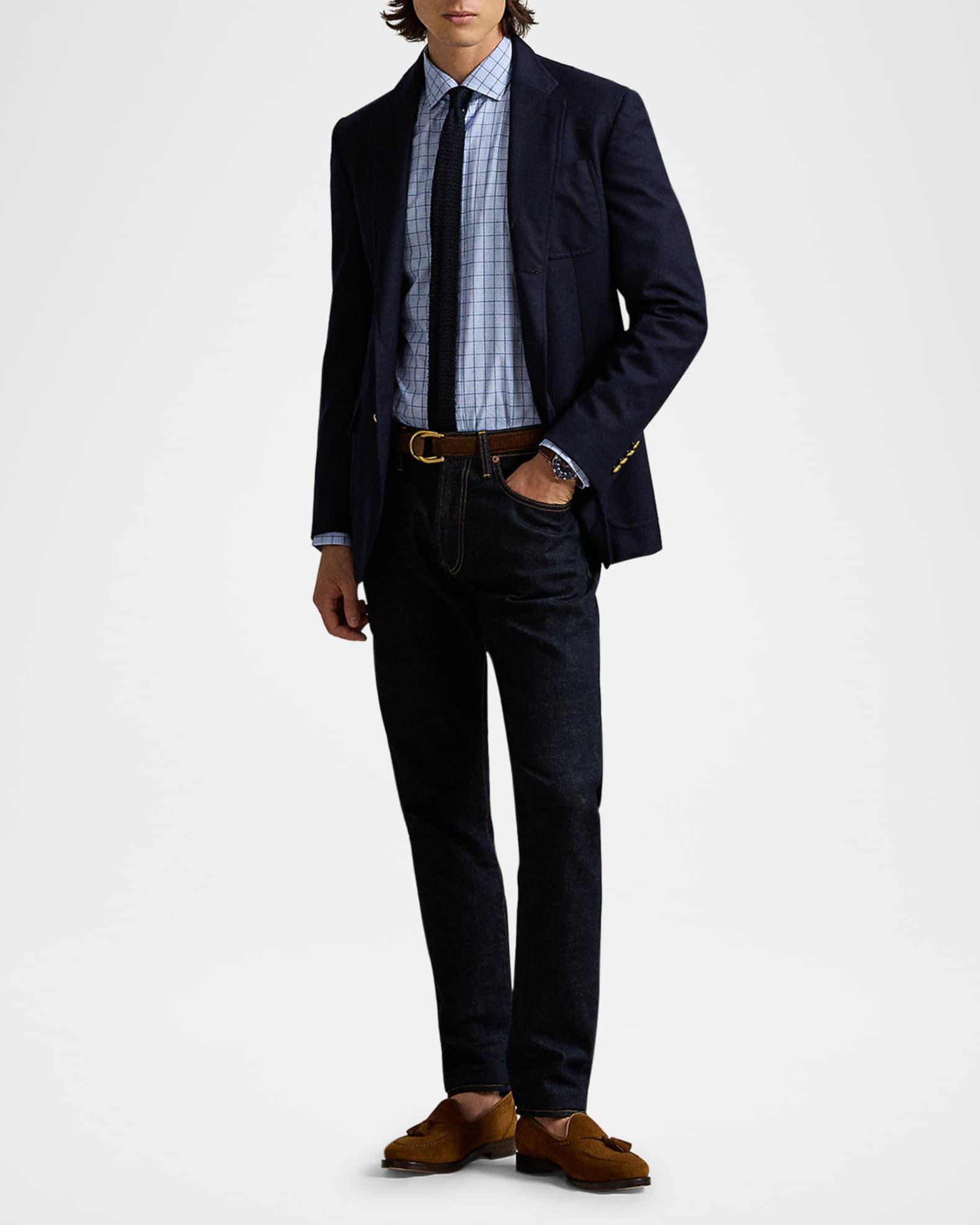 Mens Classic Fit Checked Poplin Shirt Product Image