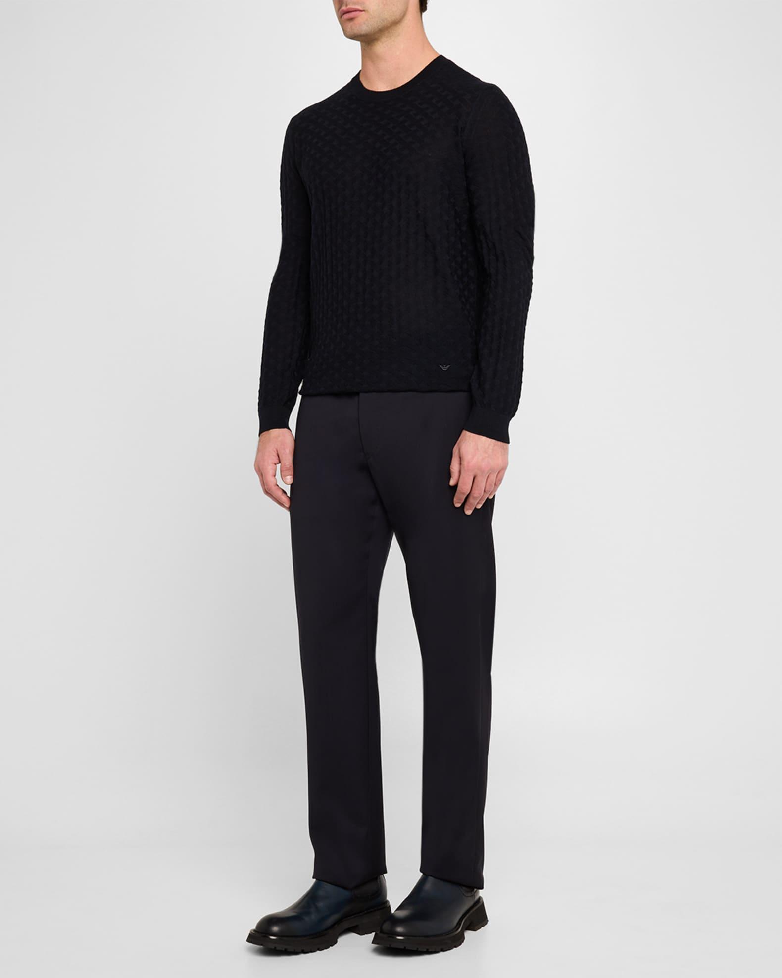 Men's Merino Wool Basketweave Crewneck Sweater Product Image