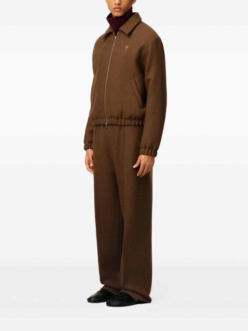 logo-embroidered wool jacket Product Image