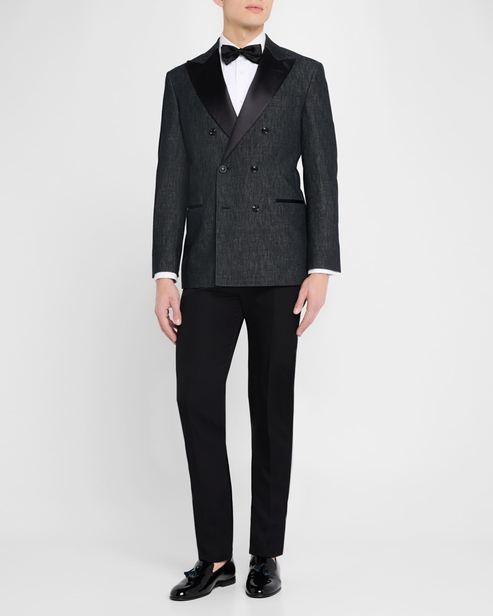 Men's Satin Peak Lapel Double-Breasted Sport Coat Product Image