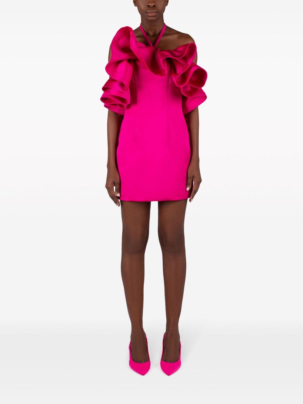 ruffle-detail off-shoulder dress Product Image