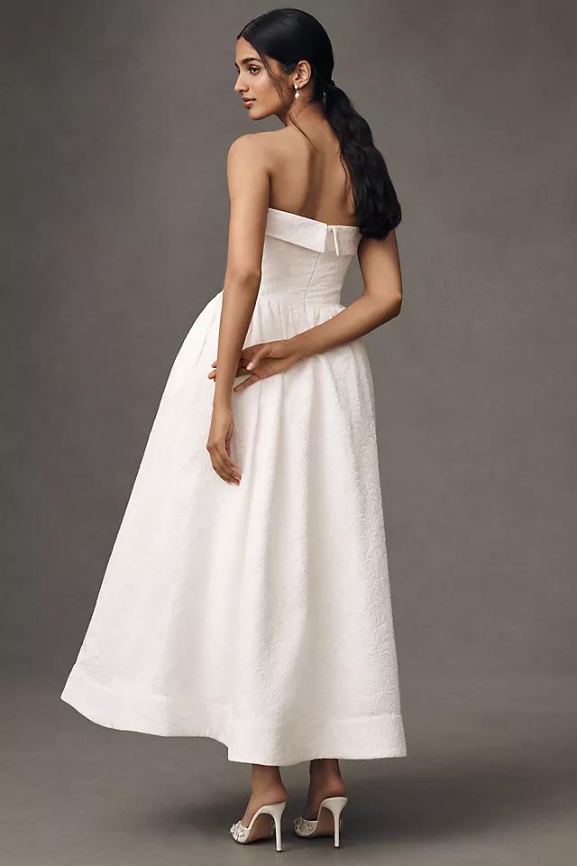 BHLDN Strapless Drop-Waist Fit & Flare Jacquard Maxi Dress Product Image