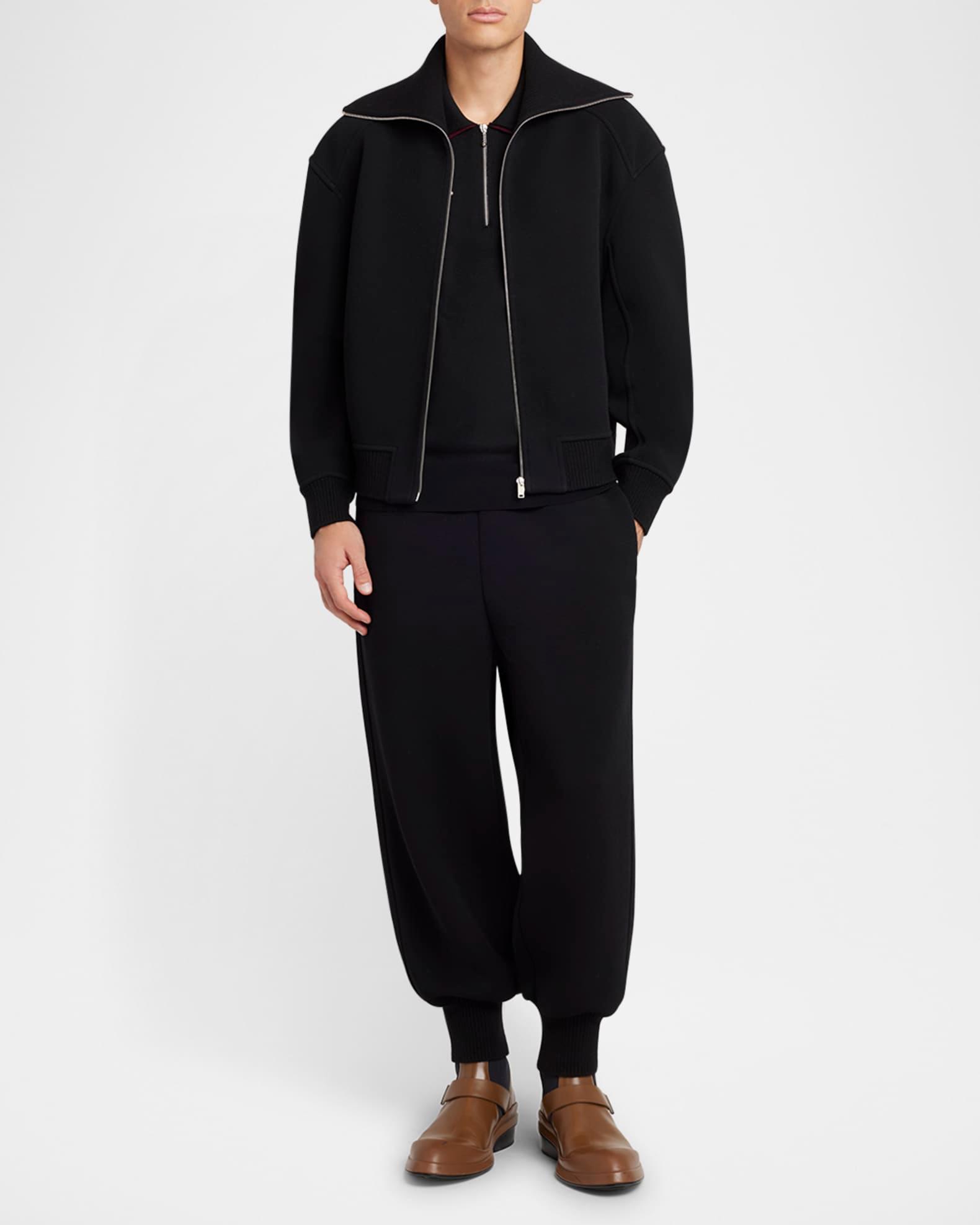 Men's Ribbed-Collar Full-Zip Sweatshirt Product Image