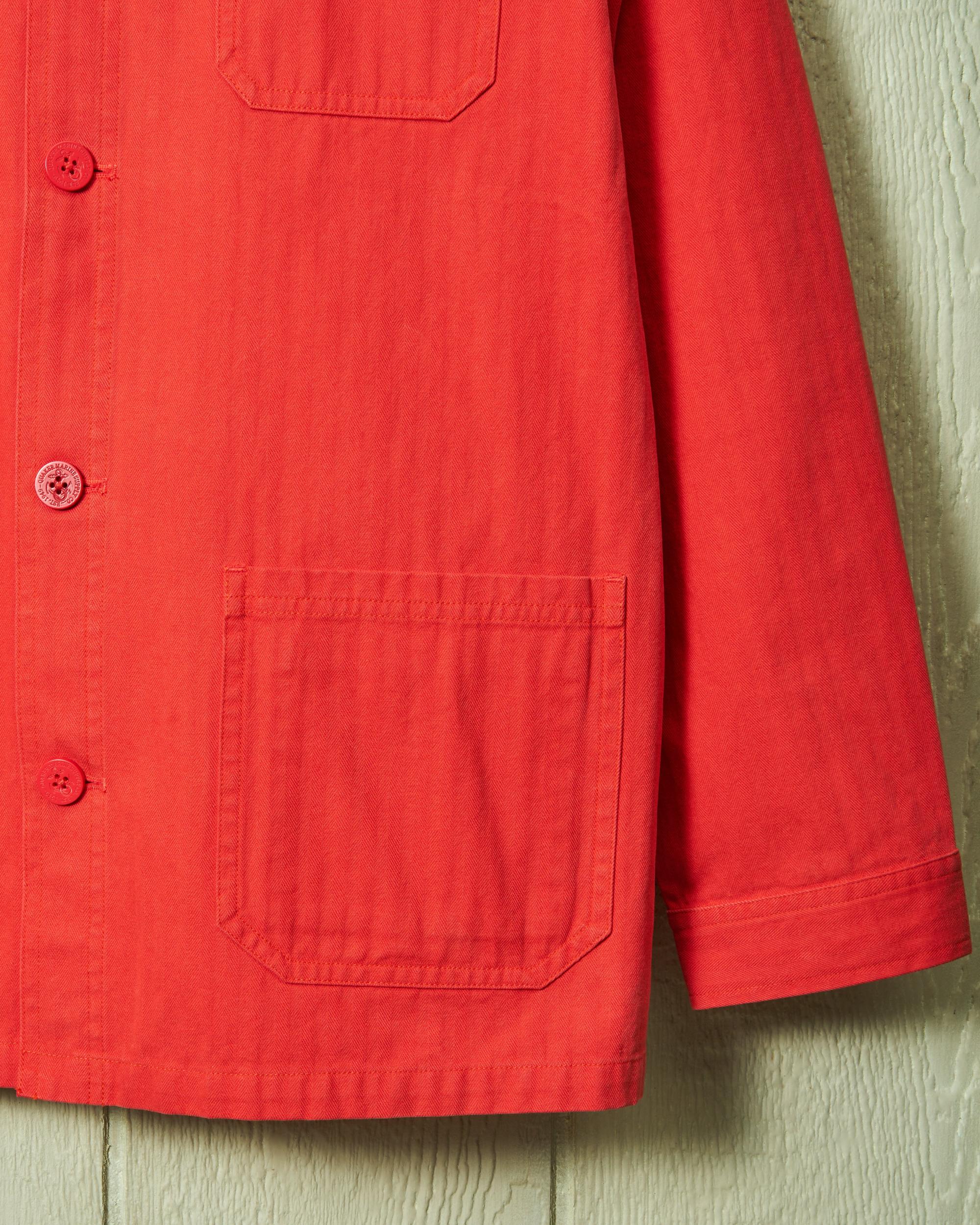 French Workman’s Jacket in Nautical Red Herringbone Product Image