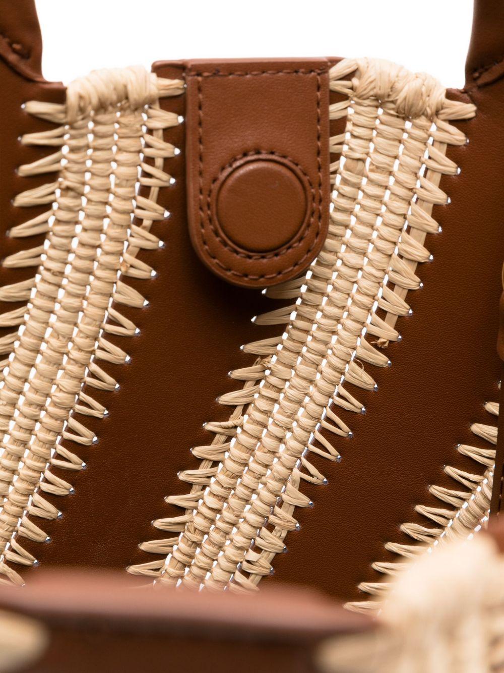 Talia raffia-leather bucket bag Product Image