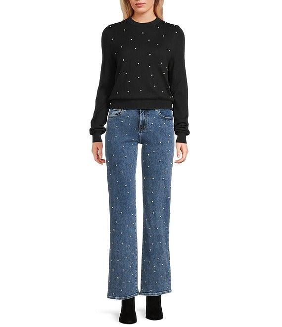 Signature 8 Cashmere Blend Rhinestone Allover Sweater Product Image