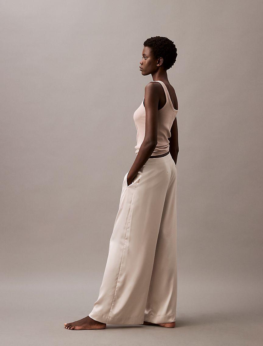 Satin Wide Leg Sleep Pants Product Image