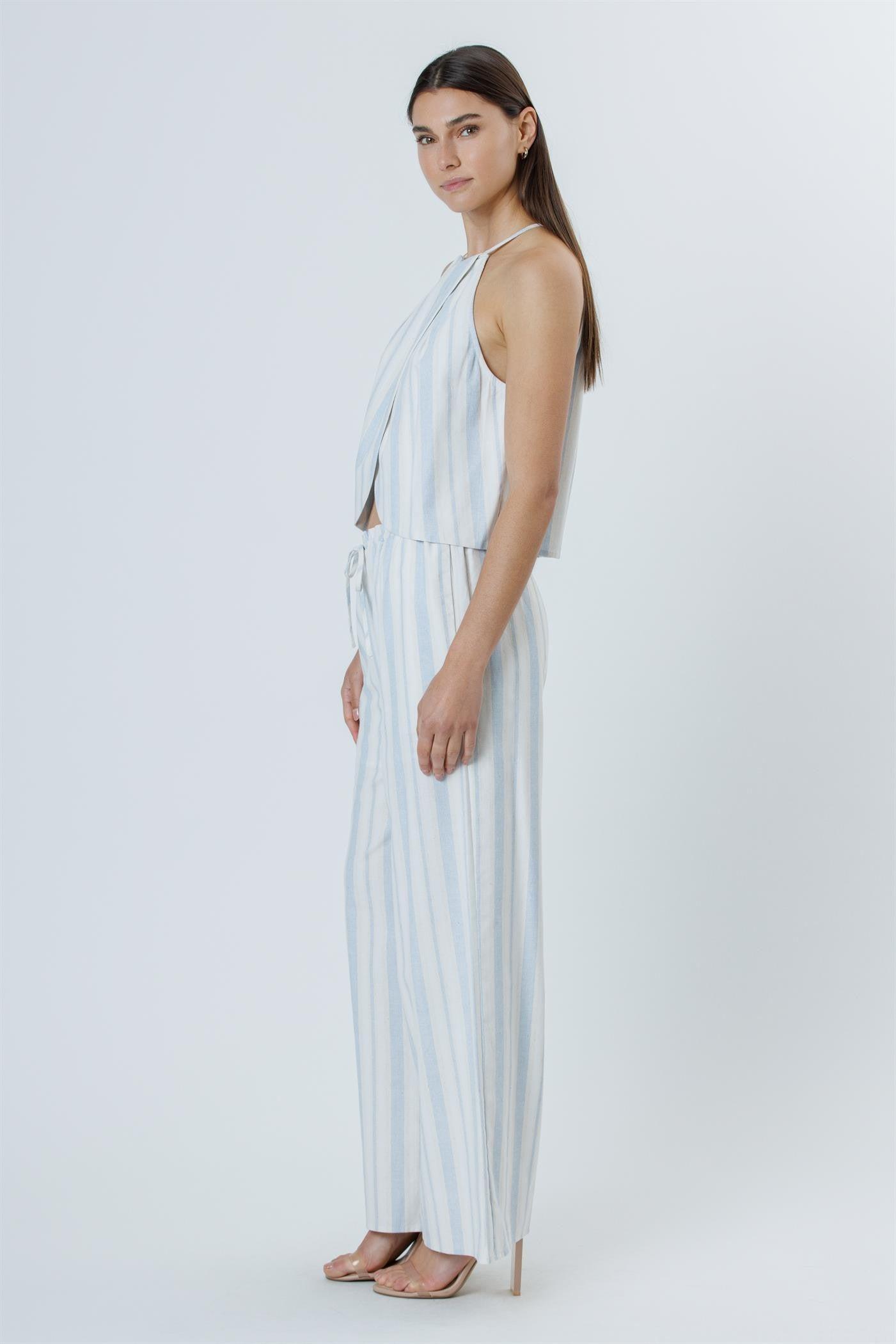 Santorini Striped Halter Top Product Image