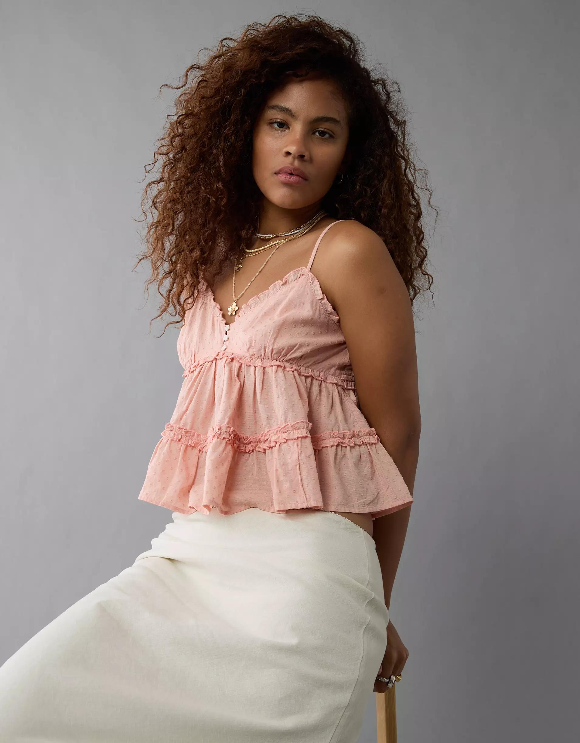 AE Ruffle Babydoll Tank Top Product Image