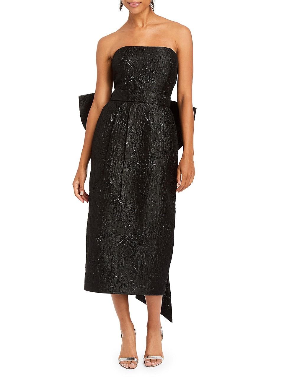 Womens Lorena Bow Jacquard Strapless Midi-Dress Product Image