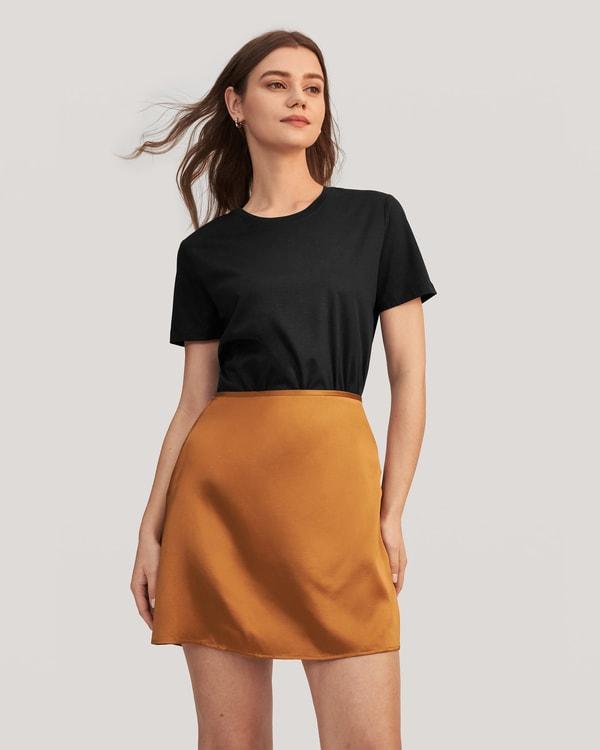 Silk A Line Mini Skirt Product Image