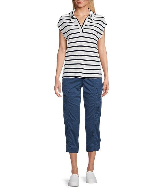 Westbound Cap Sleeve Polo Top Product Image