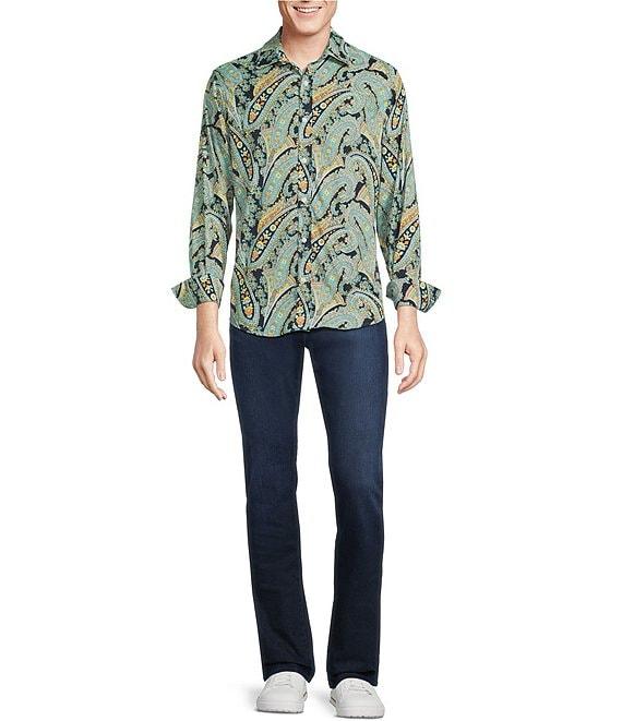 Cremieux Premium Denim Geometric Paisley Long Sleeve Woven Shirt Product Image