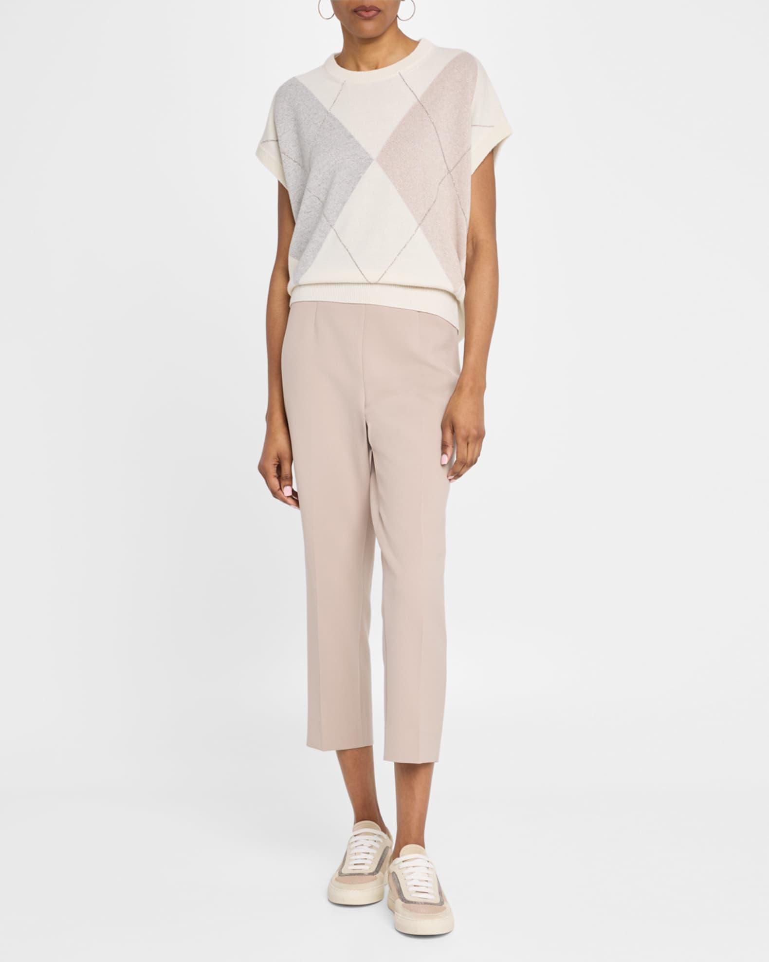 Argyle Chain-Trim Knit Sweater Product Image