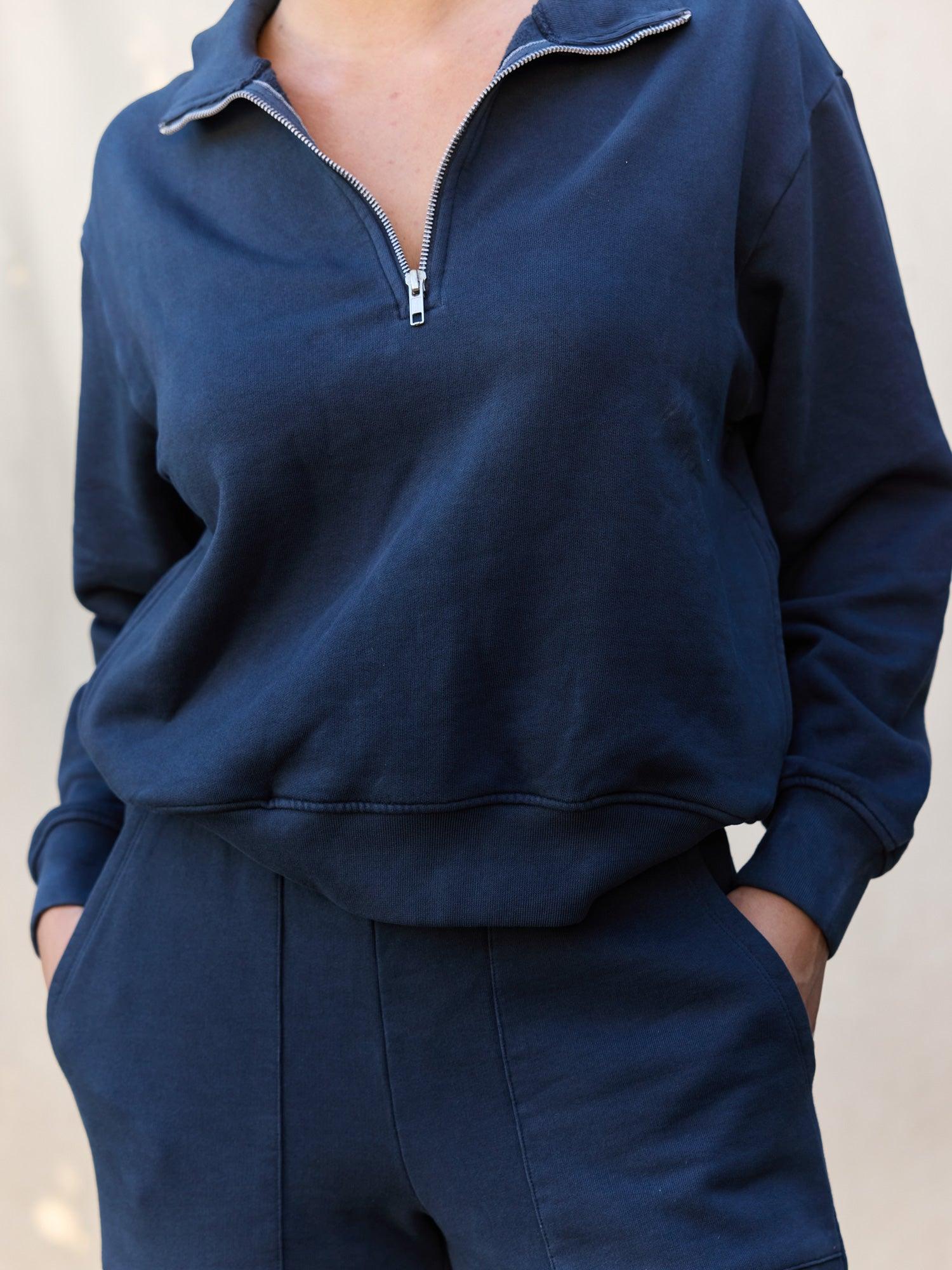 Organic Fleece Quarter Zip Sweatshirt Female Product Image