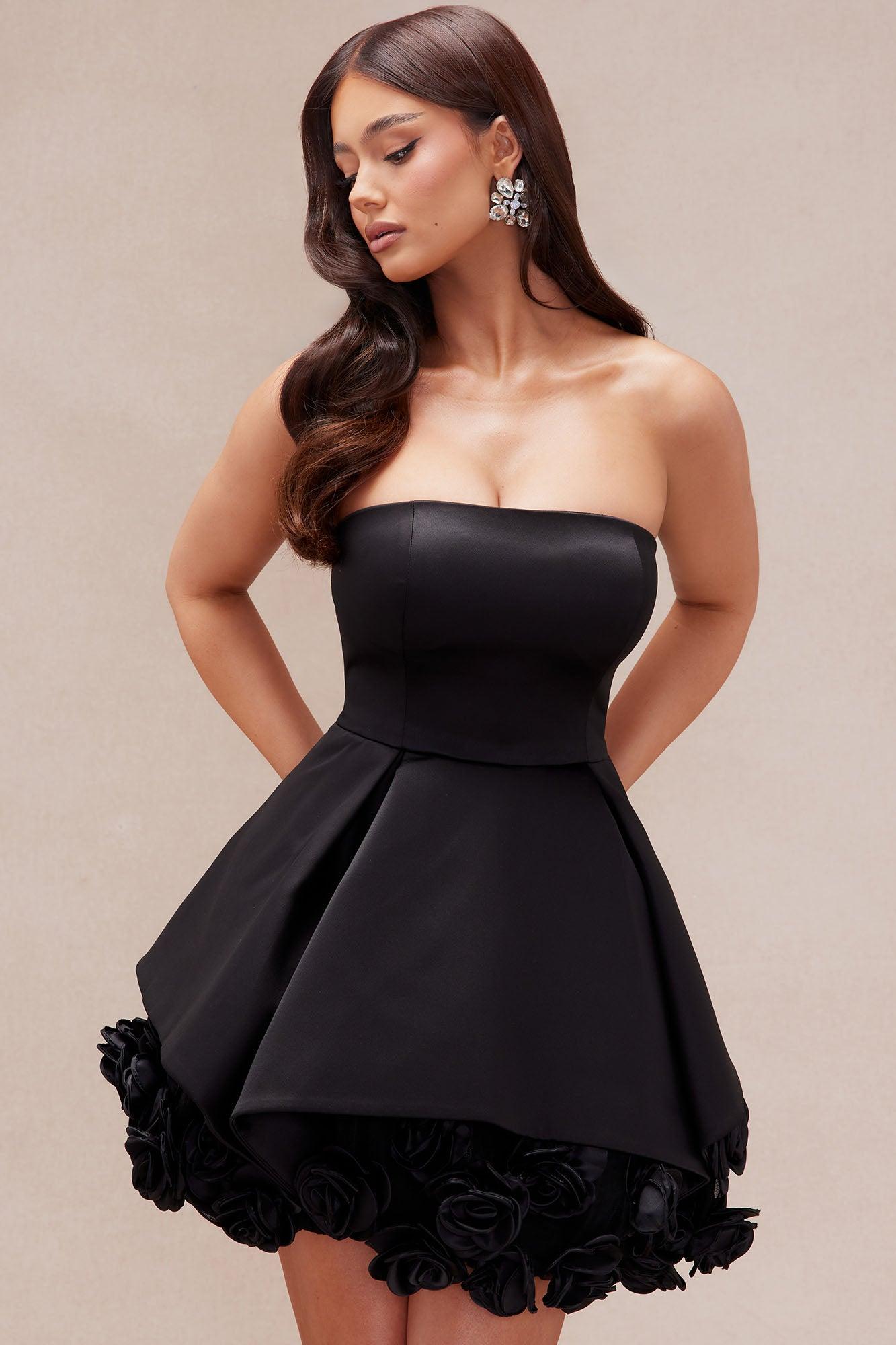 Bianca Floral Mini Dress - Black Product Image