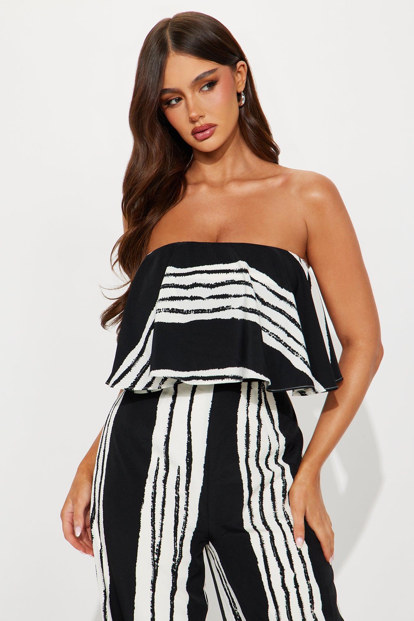 Santorini Crush Jumpsuit - Black/White Product Image