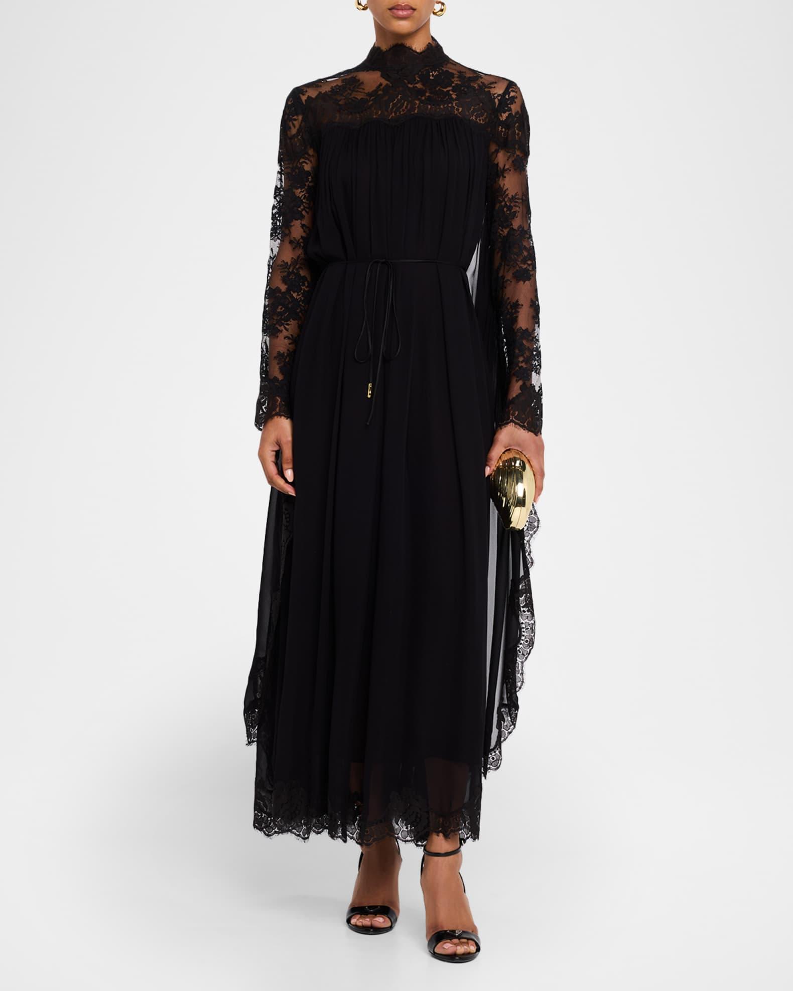 Lace Bat-Wing Maxi Dress Product Image