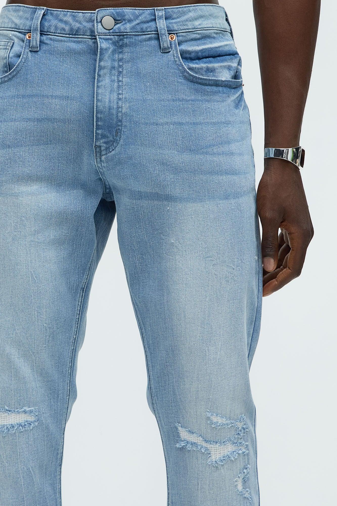 Dreamy Stacked Slim Flare Jeans - Light Blue Wash Product Image