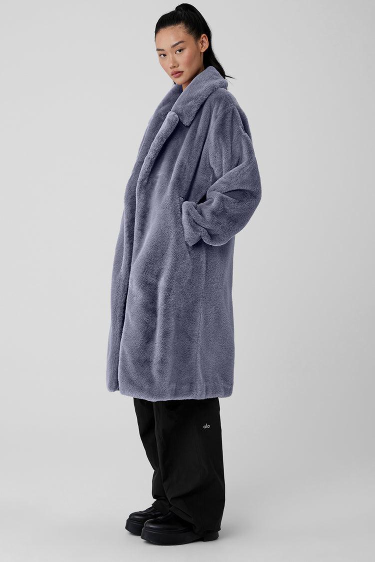 Oversized Faux Fur Trench - Fog Product Image