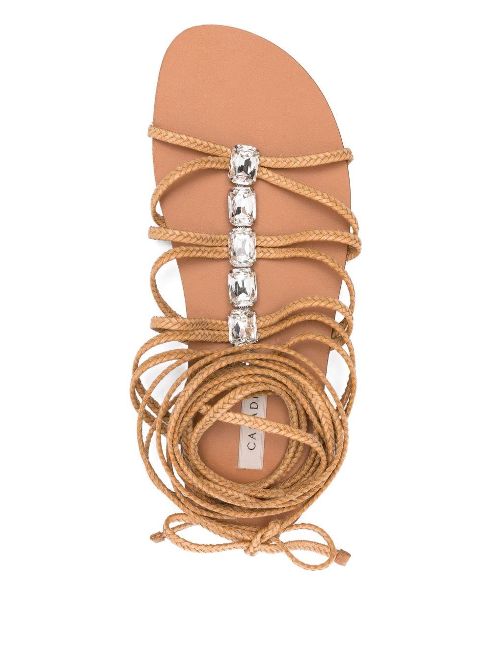 crystal-embellished lace-up sandals Product Image